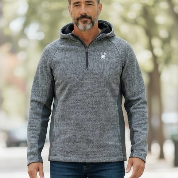 Spyder Other - Spyder Men's Quarter -Zip Outbound Jacket Pullover Sweater- Gray- Medium NWT